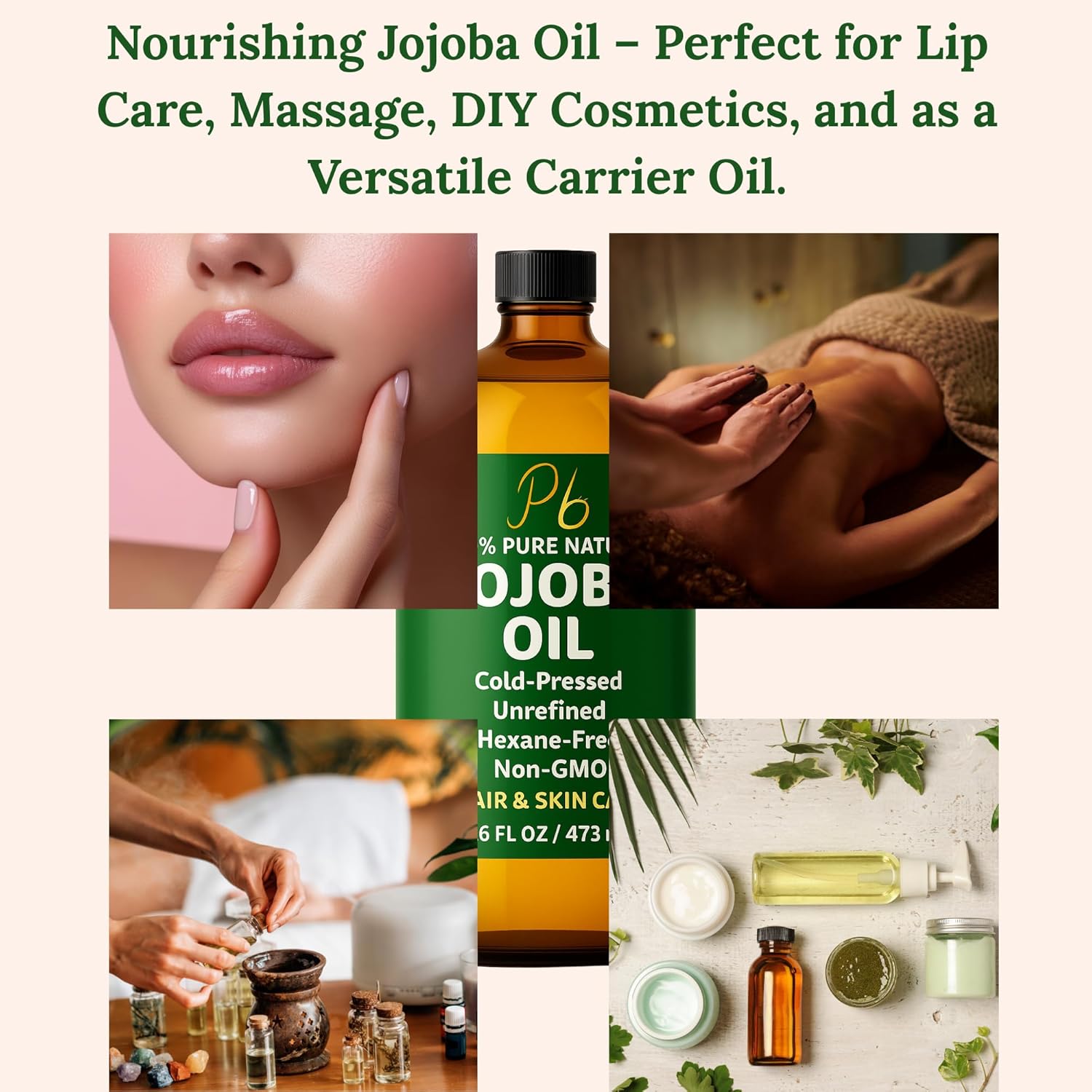 Jojoba Oil – 8 fl oz Glass Bottle – Cold-Pressed, Unrefined & Hexane-Free Jojoba Oil for Hair, Skin & Face – Natural Moisturizer & Lightweight Carrier Oil for Essential Oils, Scalp Care & Massage - Image 2
