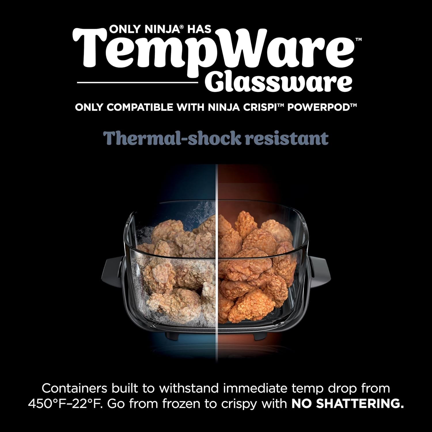 Ninja 6 Cup CleanCrisp Glass Container with Leak-Proof Storage lid, Compatible Crispi® Portable Cooking System, Microwave, Freezer & Dishwasher Safe, PFAS & PTFE Free Glass, XSKSFN6CUP - Image 6