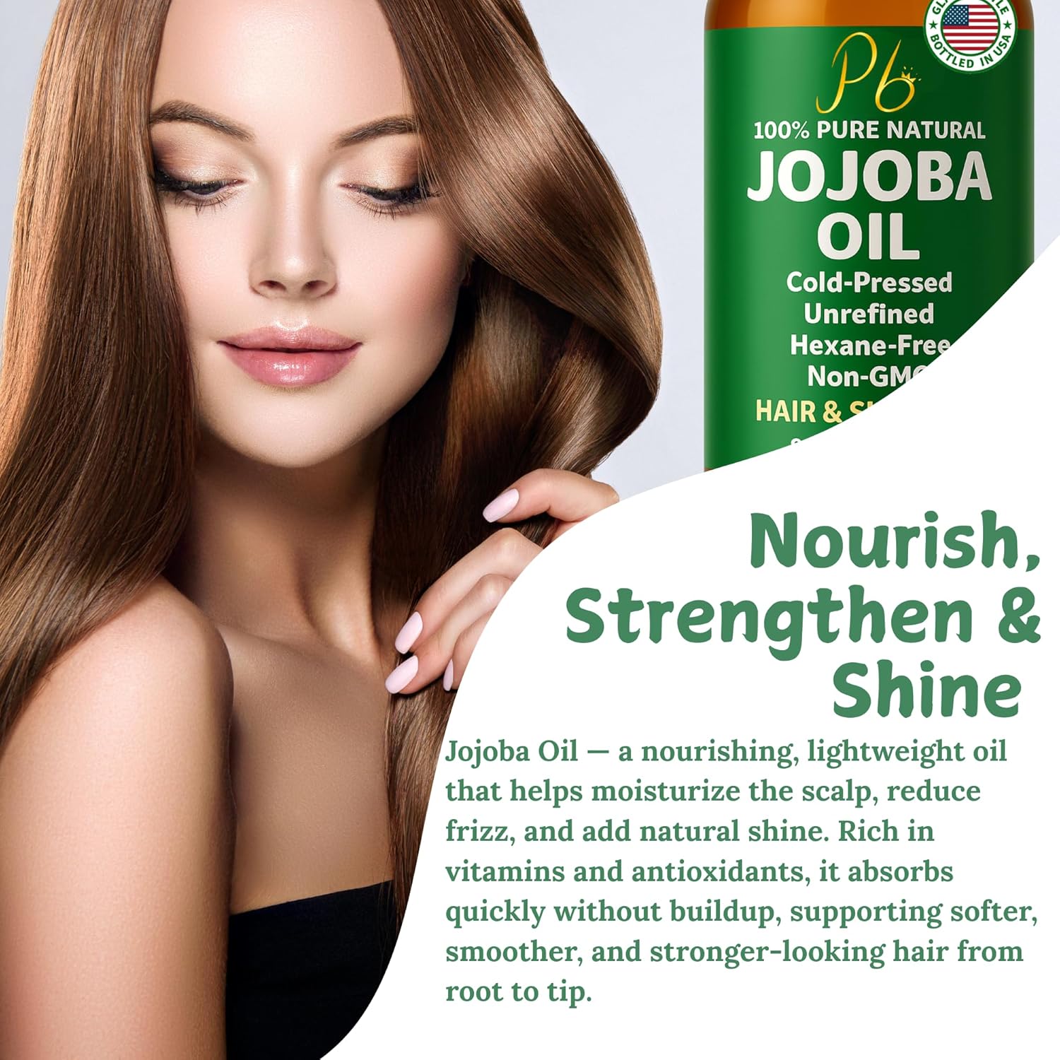 Jojoba Oil – 8 fl oz Glass Bottle – Cold-Pressed, Unrefined & Hexane-Free Jojoba Oil for Hair, Skin & Face – Natural Moisturizer & Lightweight Carrier Oil for Essential Oils, Scalp Care & Massage - Image 5