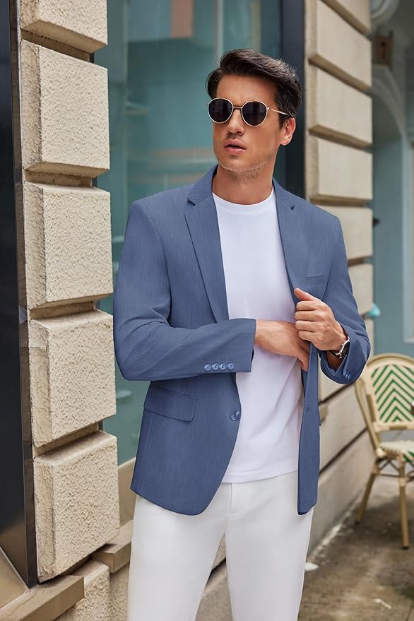 COOFANDY Mens Casual Blazer Slim Fit Suit Jacket Two Button Lightweight Sport Coat - Image 4