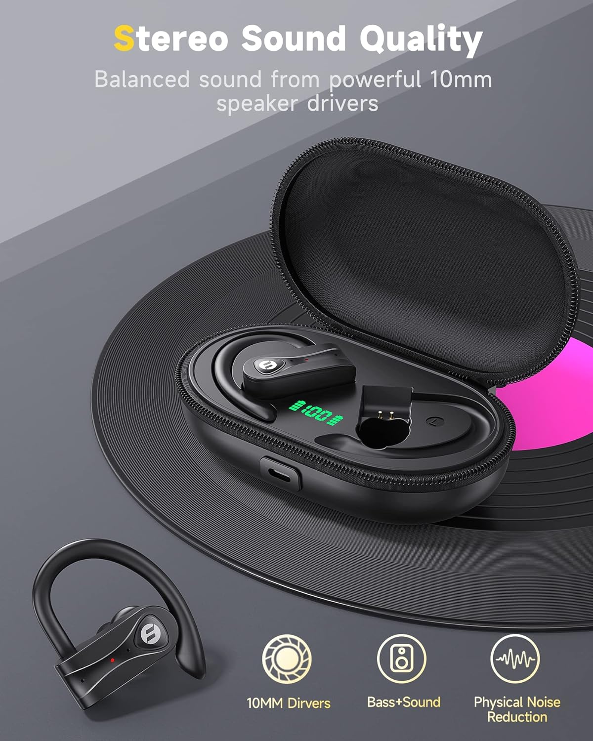 Wireless Earbuds 4 Mic Clear Call Bluetooth Headphones - Image 3