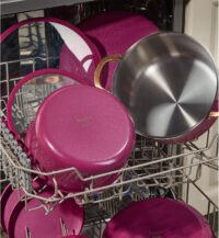 CAROTE 19pcs Tri-Ply Stainless Steel Cookware Set with Detachable Handle, Pots and Pans Set, Induction Kitchen Cooking Sets, RV/Camping Cookware, Outer Ceramic Layer, Oven Safe, Violet Purple - Image 2