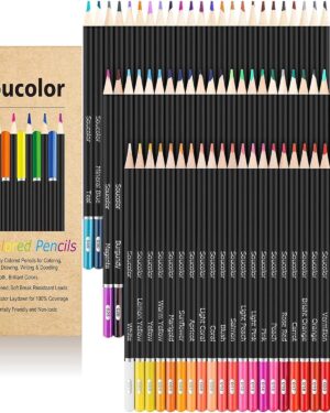 Soucolor 72-Color Colored Pencils for Adult Coloring Books, Christmas Stocking Stuffers for Teen Girl Boys Gifts, Soft Core Color Pencil Set for Kids Art Supplies, Coloring Drawing Sketching Pencils