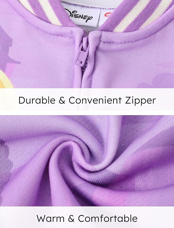 Disney Minnie Mickey Stitch Princess Frozen Elsa Jacket Lightweight Zip up Fall Clothes Classic Sweatshirt 2-14 Years - Image 4