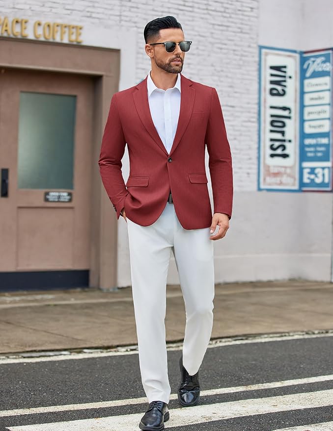 COOFANDY Men's Casual Blazer One Button Sport Coat Lightweight Business Suit Jacket - Image 5