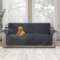 HOMERILLA Reversible 4 Seater Couch Cover for Dogs Water Resistant Washable Pets Furniture Protector Sofa Cover with Elastic Straps (4 Seater Sofa, Dark Grey/Light Grey) - Image 6