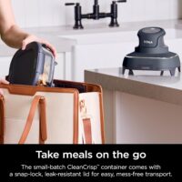 Ninja Crispi 4-in-1 Portable Glass Air Fryer Cooking System, 1500W, 4QT & 6-Cup TempWare Glass Containers with Storage Lids, Microwave, Freezer & Dishwasher Safe, Cyberspace Gray, FN101GY - Image 3