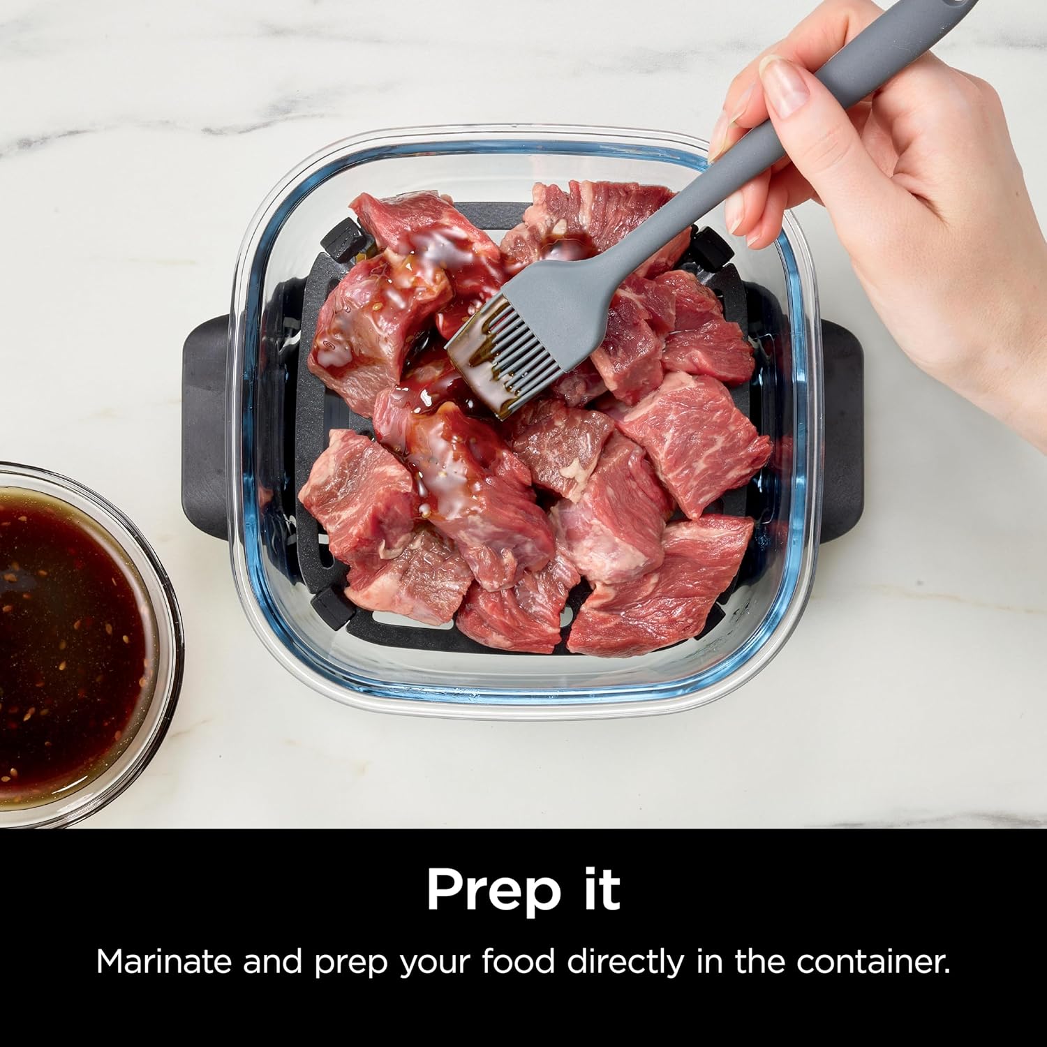 Ninja 6 Cup CleanCrisp Glass Container with Leak-Proof Storage lid, Compatible Crispi® Portable Cooking System, Microwave, Freezer & Dishwasher Safe, PFAS & PTFE Free Glass, XSKSFN6CUP - Image 3
