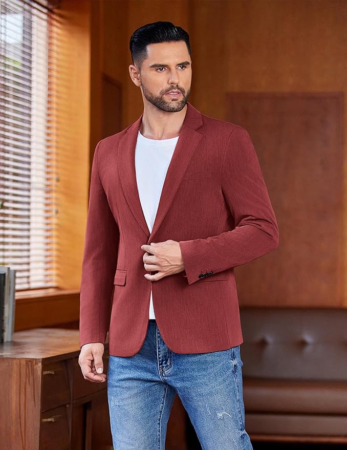 COOFANDY Men's Casual Blazer One Button Sport Coat Lightweight Business Suit Jacket - Image 4