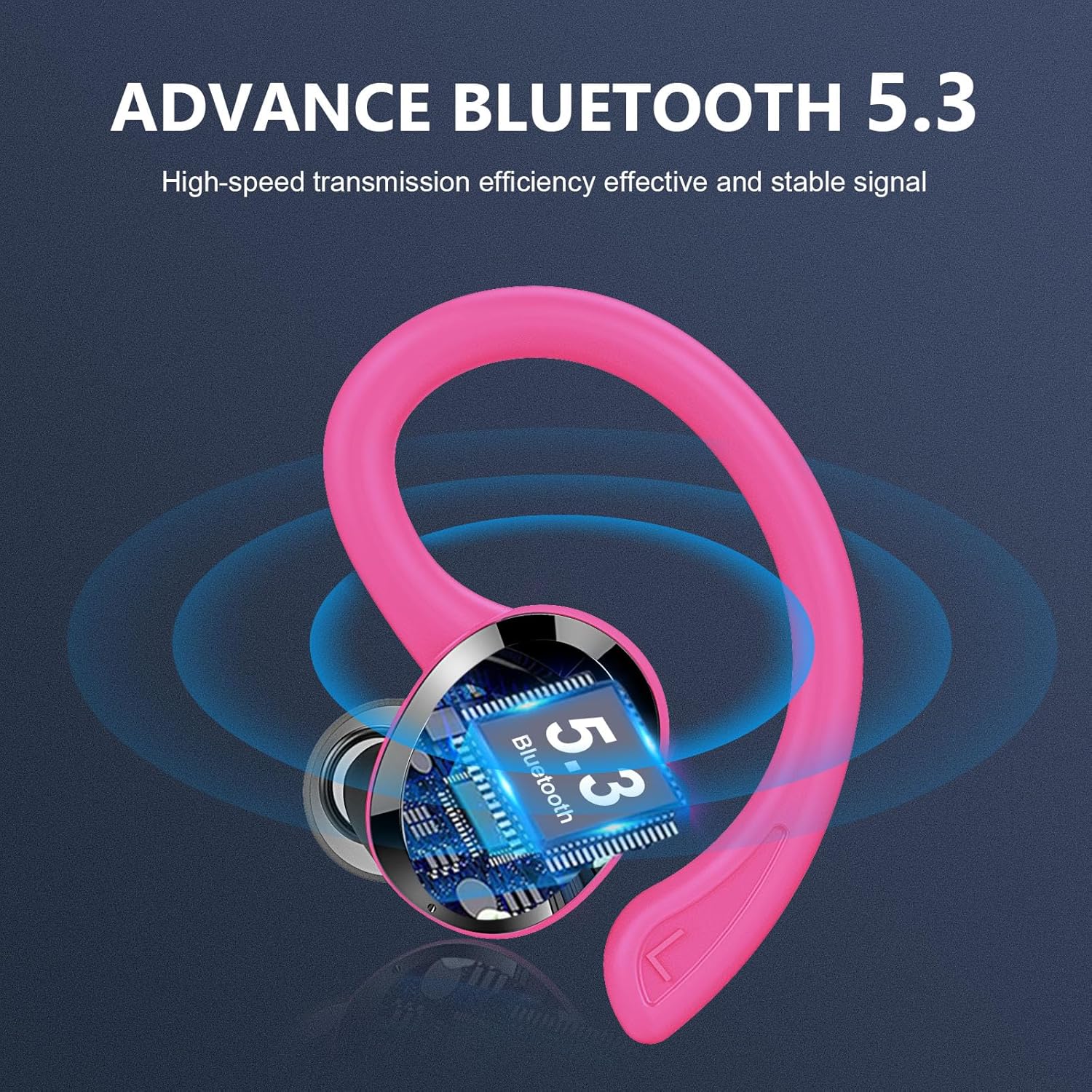 Wireless Earbuds Bluetooth Headphone Sport, Bluetooth 5.3 Earbud 3D HiFi Stereo Over Ear Buds, 48Hrs Earhooks Earphone with Noise Cancelling Mic, IP7 Waterproof Headset for Workout/Running/Gym - Image 2