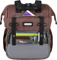 FALANKO Laptop Backpack for Women,Stylish Doctor Nurse Teacher Work Travel Backpack for 15.6 Inch Laptop with RFID Anti-theft USB Charging Port Water Resistant College Purse Business Computer Bookbag - Image 5