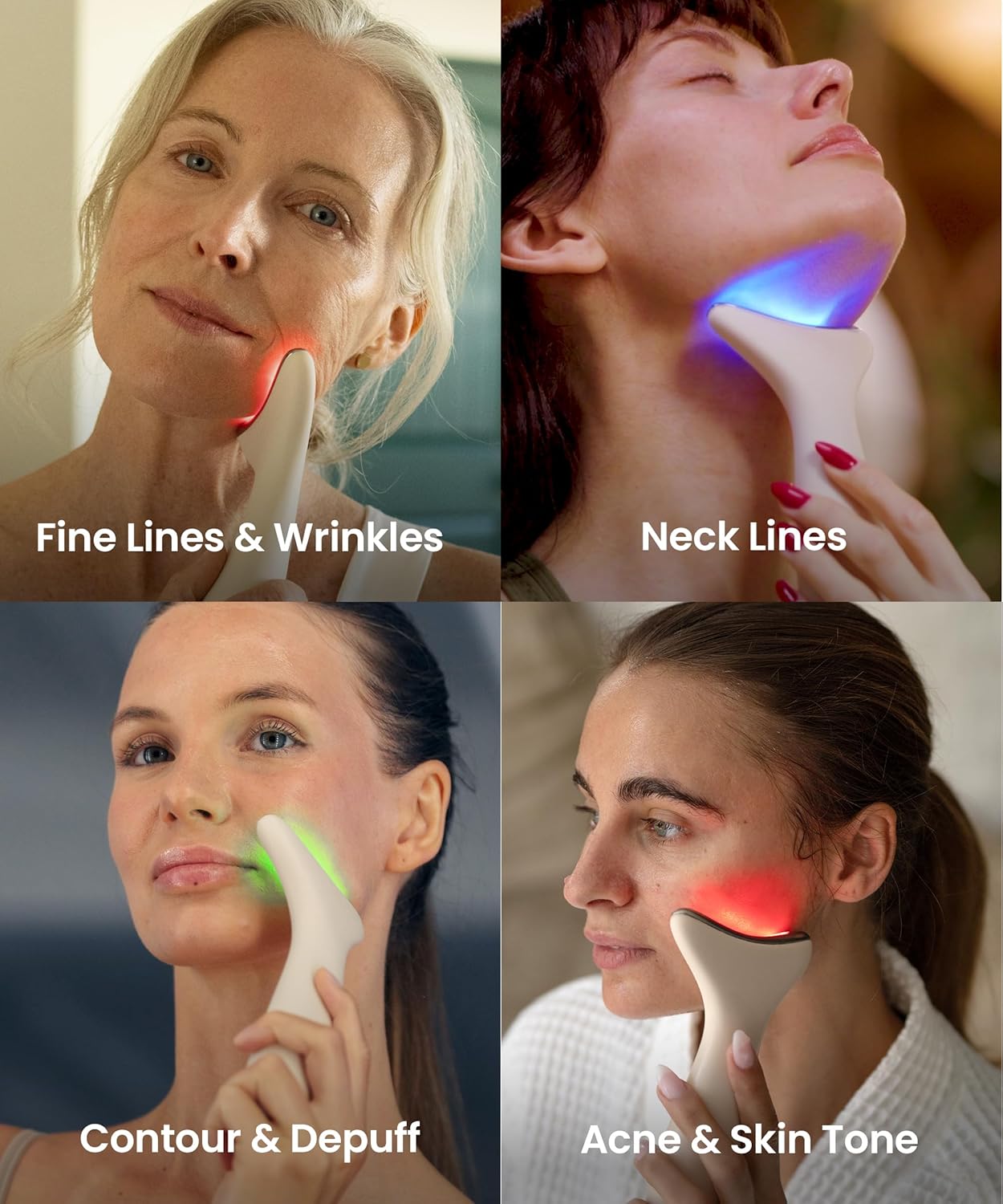 REVO Genie | Face & Neck Beauty Massager with Ultra Powerful LEDs for Wrinkles, Fine Lines, Puffy Skin, Uneven Skin Tone, Lymphatic Drainage, Lifting & Firming Facial Sculpting Tool with Light Therapy - Image 4