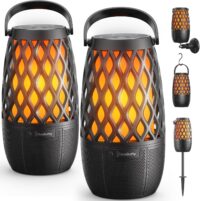 Upgraded Outdoor Speakers Gift for Men Bluetooth Speaker with lights Multi-Sync up to 100 Speakers Auto-Pairing HD Stereo Sound Cool Tech Gadgets for Him IPX5 Waterproof for Outside|Patio