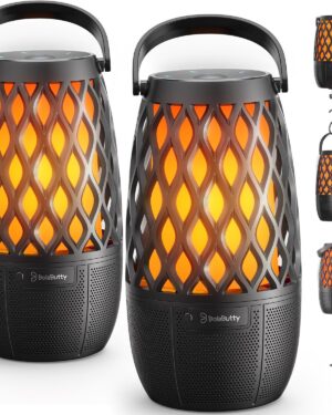 Upgraded Outdoor Speakers Gift for Men Bluetooth Speaker with lights Multi-Sync up to 100 Speakers Auto-Pairing HD Stereo Sound Cool Tech Gadgets for Him IPX5 Waterproof for Outside|Patio