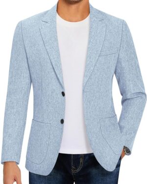 COOFANDY Mens Casual Blazer Sport Coat Lightweight Two Button Business Suit Jackets
