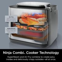 Ninja Combi All-in-One Multicooker, Oven, & Air Fryer, Complete Meals in 15 Mins, 14-in-1 Functions, Combi Cooker + Air Fry, Bake, Roast, Slow Cook and More, 3 Accessories, Stainless Steel, SFP701 - Image 9