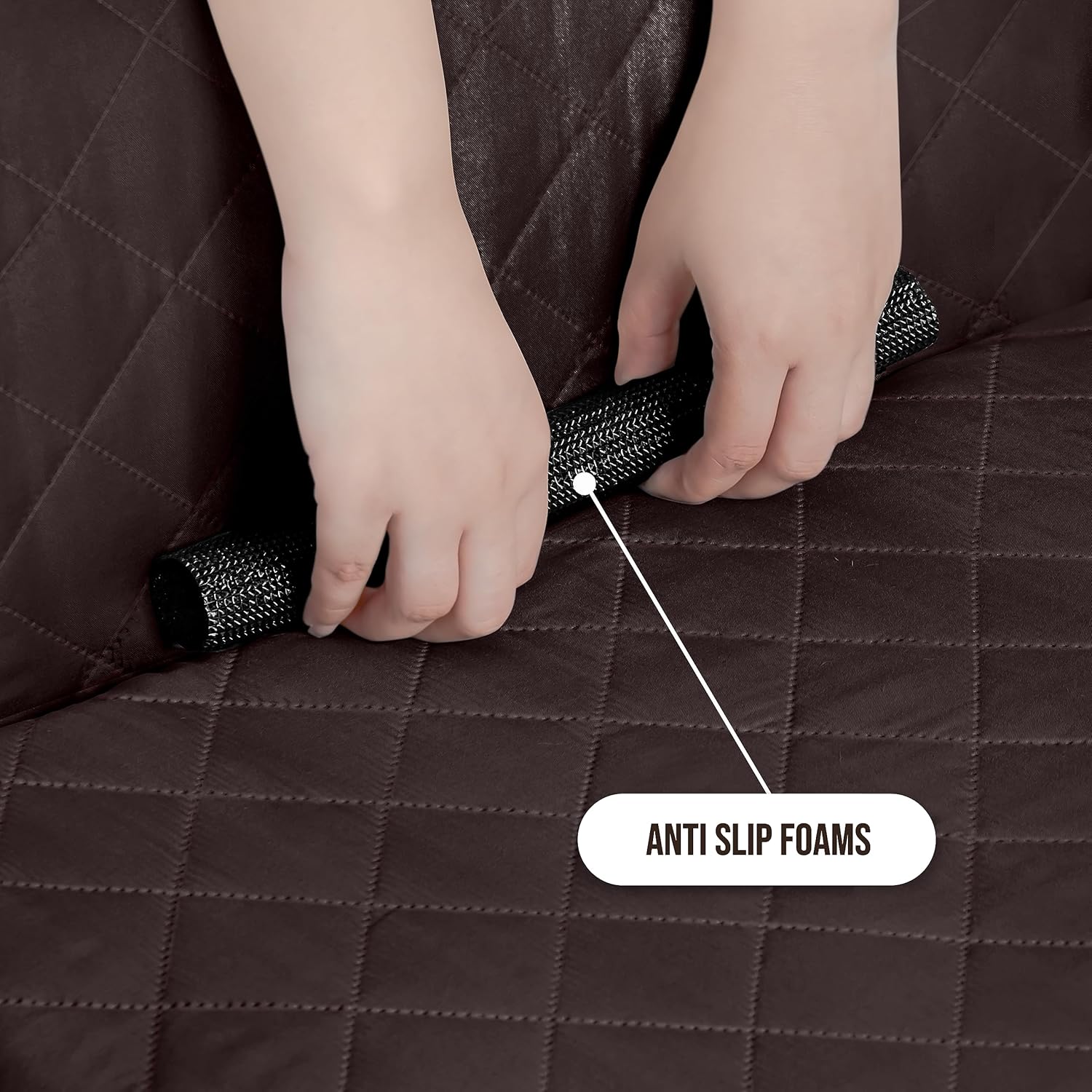 Utopia Bedding Reversible Sofa Couch Cover, Water Resistant Slipcover Furniture Protector with Foam Sticks and Elastic Straps for Kids Dogs Pets (3 Seater, Chocolate/Beige) - Image 8
