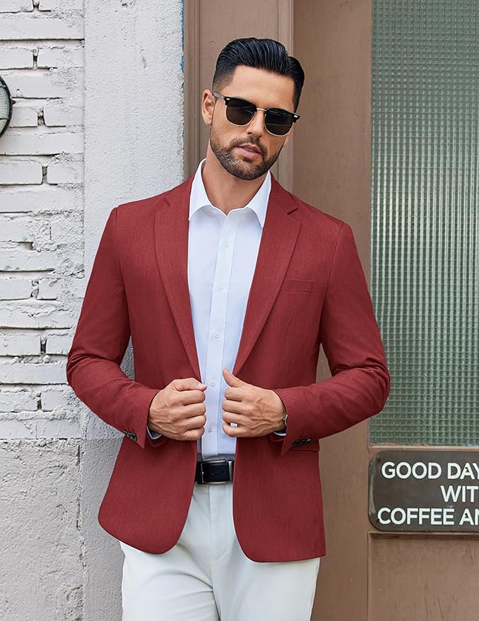 COOFANDY Men's Casual Blazer One Button Sport Coat Lightweight Business Suit Jacket - Image 6