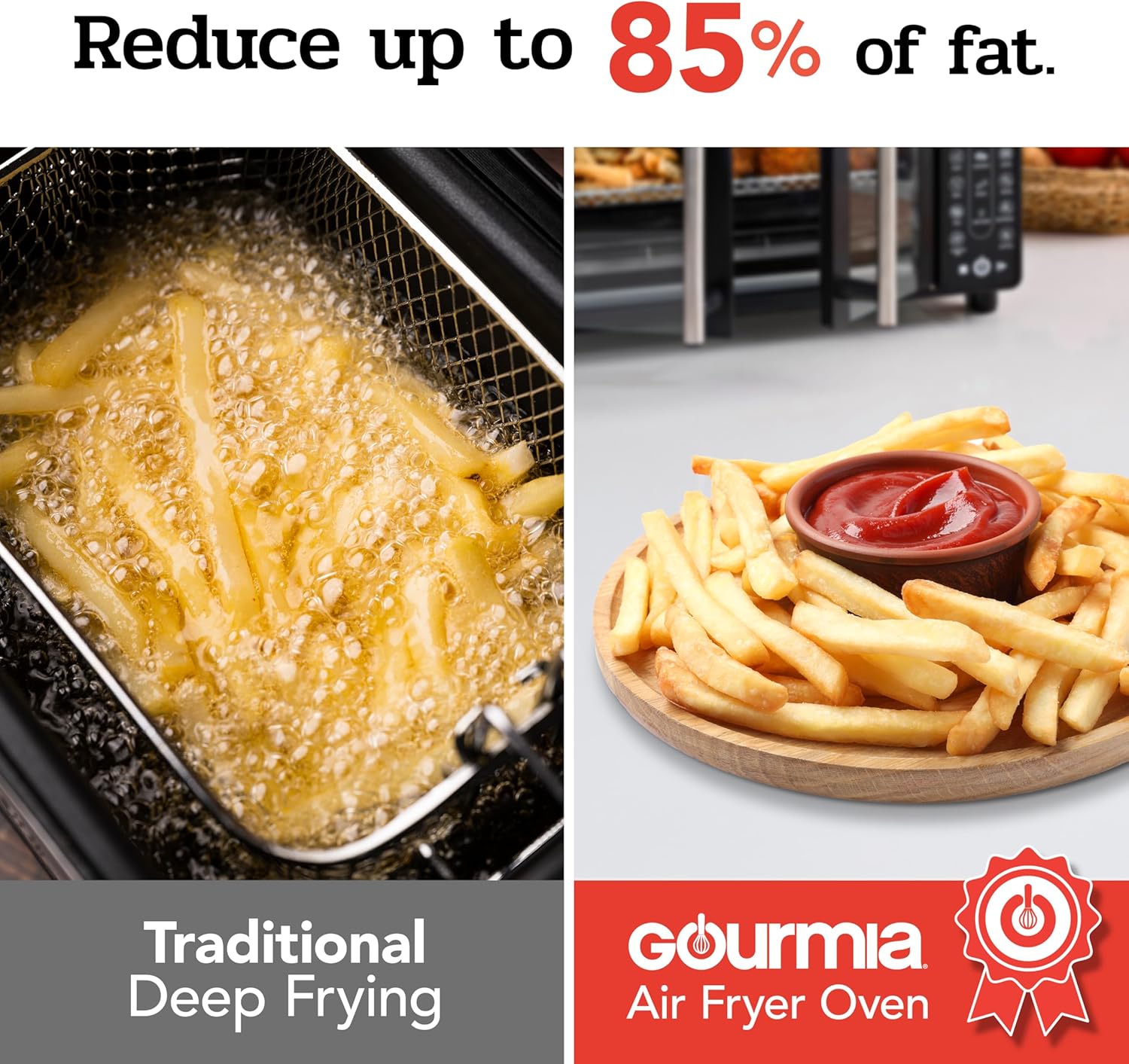 Gourmia Toaster Oven Air Fryer Combo 17 cooking presets 1700W french door digital air fryer oven 24L capacity accessories, convection rack, baking pan tray recipe book GTF7460,Large,Black - Image 3