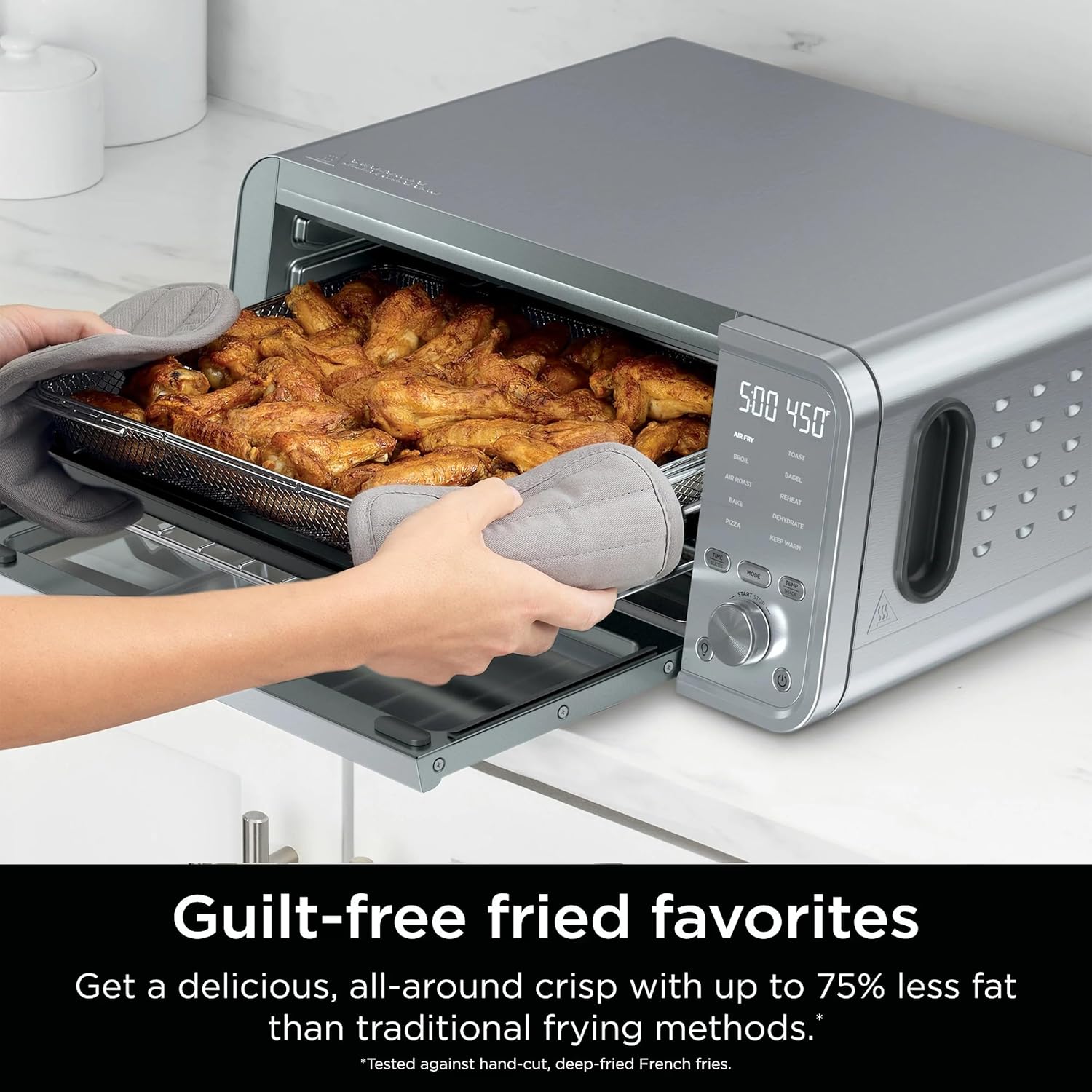 Ninja FT405CO 10-in-1 Digital Air Fry Oven with Extra Large Capacity, Flip Up and Away, Stainless Steel Body, and Temperature Control (Renewed) - Image 5