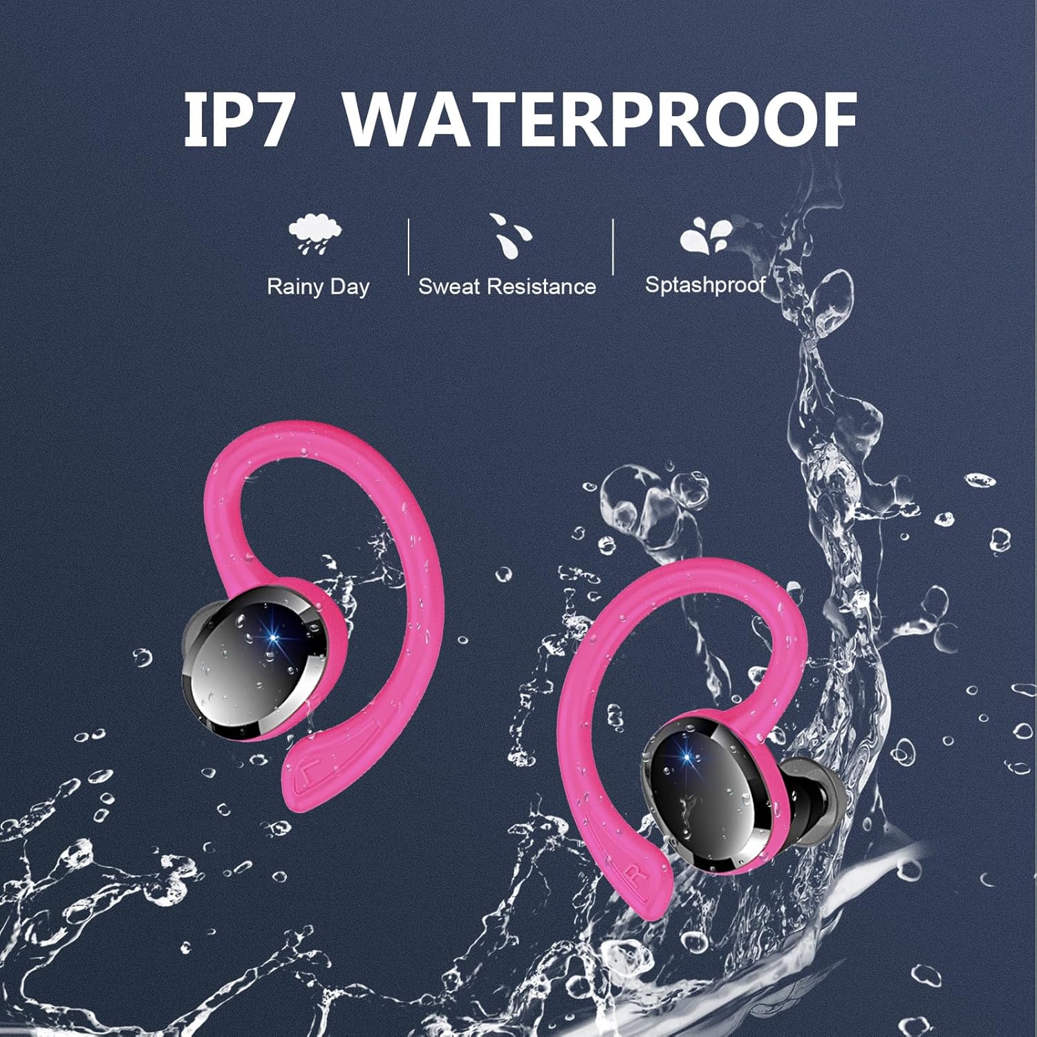Wireless Earbuds Bluetooth Headphone Sport, Bluetooth 5.3 Earbud 3D HiFi Stereo Over Ear Buds, 48Hrs Earhooks Earphone with Noise Cancelling Mic, IP7 Waterproof Headset for Workout/Running/Gym - Image 4