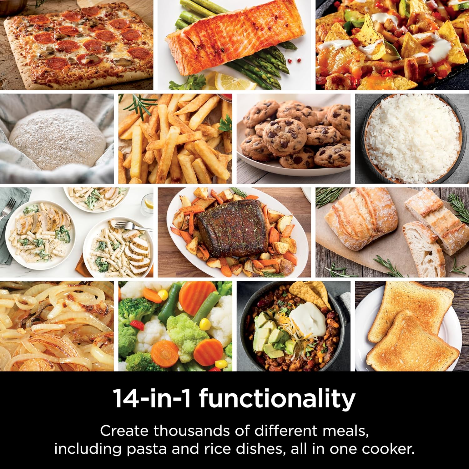 Ninja Combi All-in-One Multicooker, Oven, & Air Fryer, Complete Meals in 15 Mins, 14-in-1 Functions, Combi Cooker + Air Fry, Bake, Roast, Slow Cook and More, 3 Accessories, Stainless Steel, SFP701 - Image 4