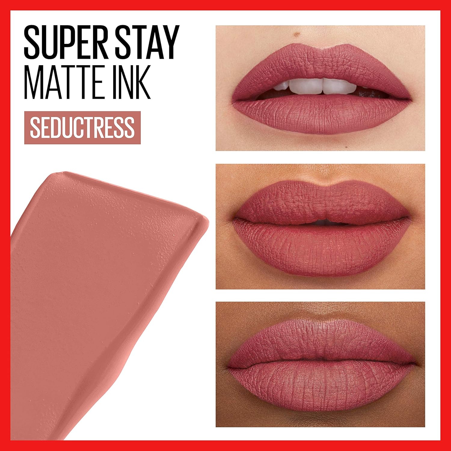 MAYBELLINE Super Stay Matte Ink Liquid Lipstick Makeup Long Lasting High Impact Color Up to 16H Wear Loyalist Light Pink Beige and Seductress Light Rosey Nude - Image 4