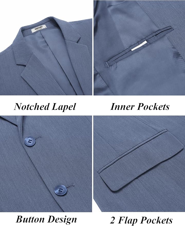 COOFANDY Mens Casual Blazer Slim Fit Suit Jacket Two Button Lightweight Sport Coat - Image 3