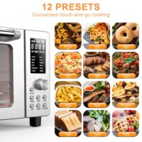 Nuwave Bravo Air Fryer Toaster Smart Oven, 10-in-1 Countertop Convection, 1800 Watts, 21-Qt Capacity, 50°-450°F Temp Controls, Top and Bottom Heater Adjustments 0%-100%, PFAS Free, Stainless Steel - Image 8