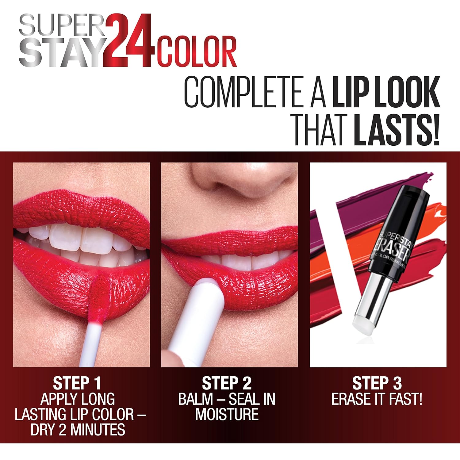 Maybelline New York SuperStay 24 2-Step Liquid Lipstick Makeup, Steady Red-Y, 1 kit - Image 5