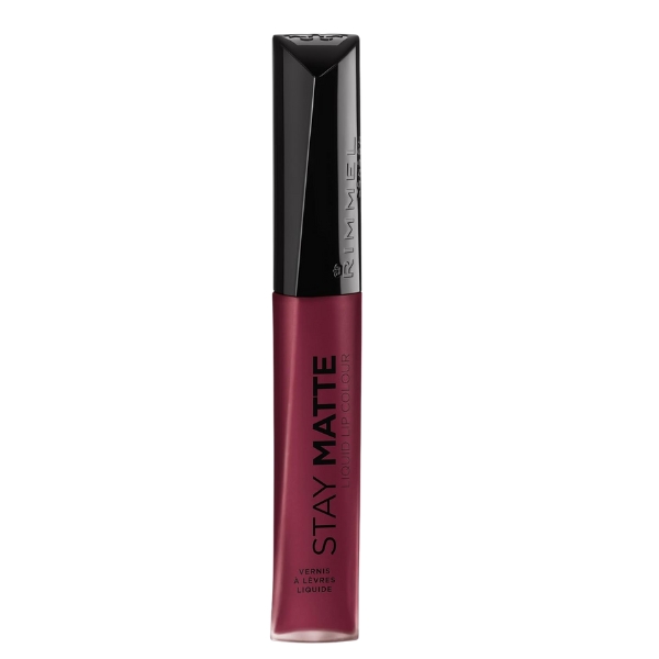 Rimmel London Stay Matte Liquid Lip Color with Full Coverage Kiss-Proof Waterproof Matte Lipstick Formula that Lasts 12 Hours - 810 Plum This Show, .21oz