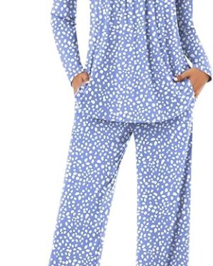 Bestbee Women's Pajama Set, 2 Piece Lounge Outfits Sleepwear Fall Long Sleeve Long Pant With Pockets Ladies Pjs