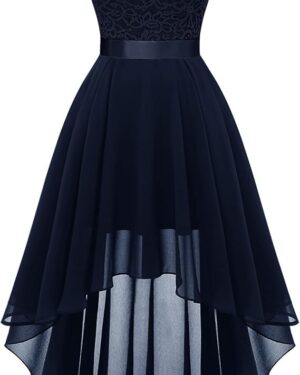 BeryLove Cocktail Formal Dresses 2025 Wedding Guest Party Prom Sleeveless Lace High Low Christmas Dress