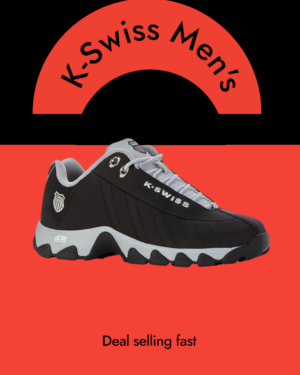 K-Swiss Men’s ST329 CMF sneaker with leather upper, wide fit design, and cushioned sole for walking and casual wear