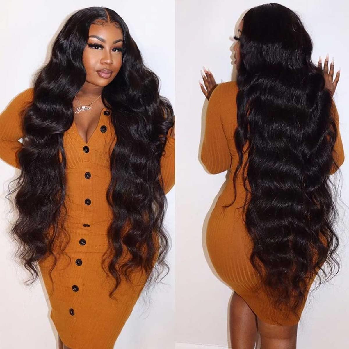 Uveous 28 Inch Wear and Go Glueless Wigs Human Hair Pre Plukced Pre Cut 5x5 Hd Lace Closure Wigs Human Hair for Women 180% Density Ready to Wear Glueless... - Image 5