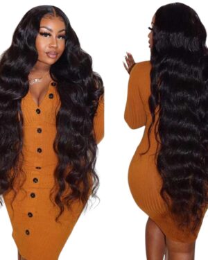 Uveous 28 inch glueless human hair wig with 5x5 HD lace closure, pre-plucked hairline, pre-cut lace, 180% density wear-and-go wig for women — reviewed by Kiran Yousuf