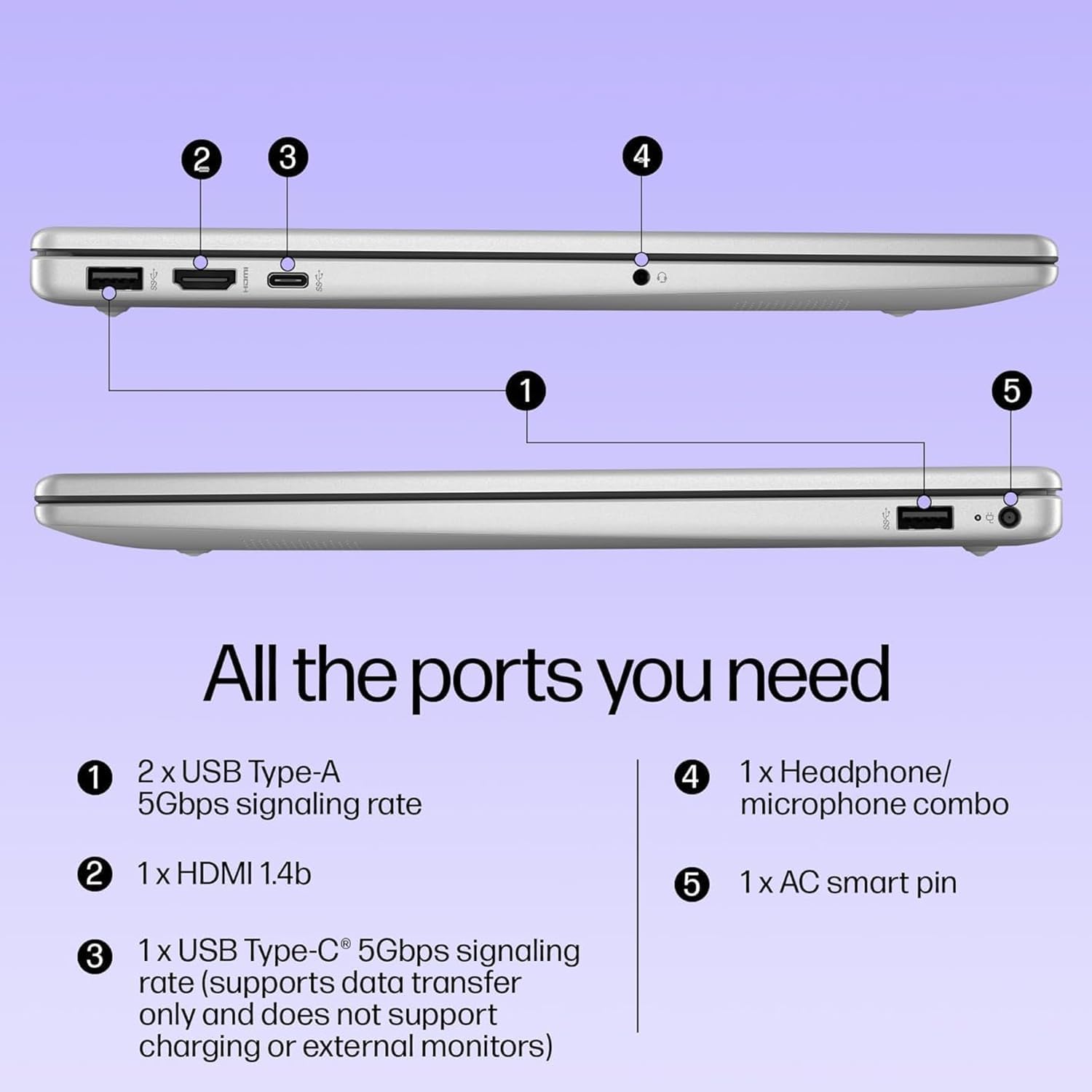 HP Laptop Computer, 15.6“ FHD Display, Intel 4-Core Processor, 16GB DDR4 RAM, 256GB PCIe SSD, WiFi 6, Bluetooth 5.3, USB-C, HDMI, Webcam, Numeric Keypad, Natural Silver, Windows 11 Home - Image 2