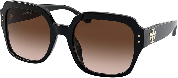 Tory Burch TY7143U women’s sunglasses with dark brown gradient lenses, stylish luxury eyewear