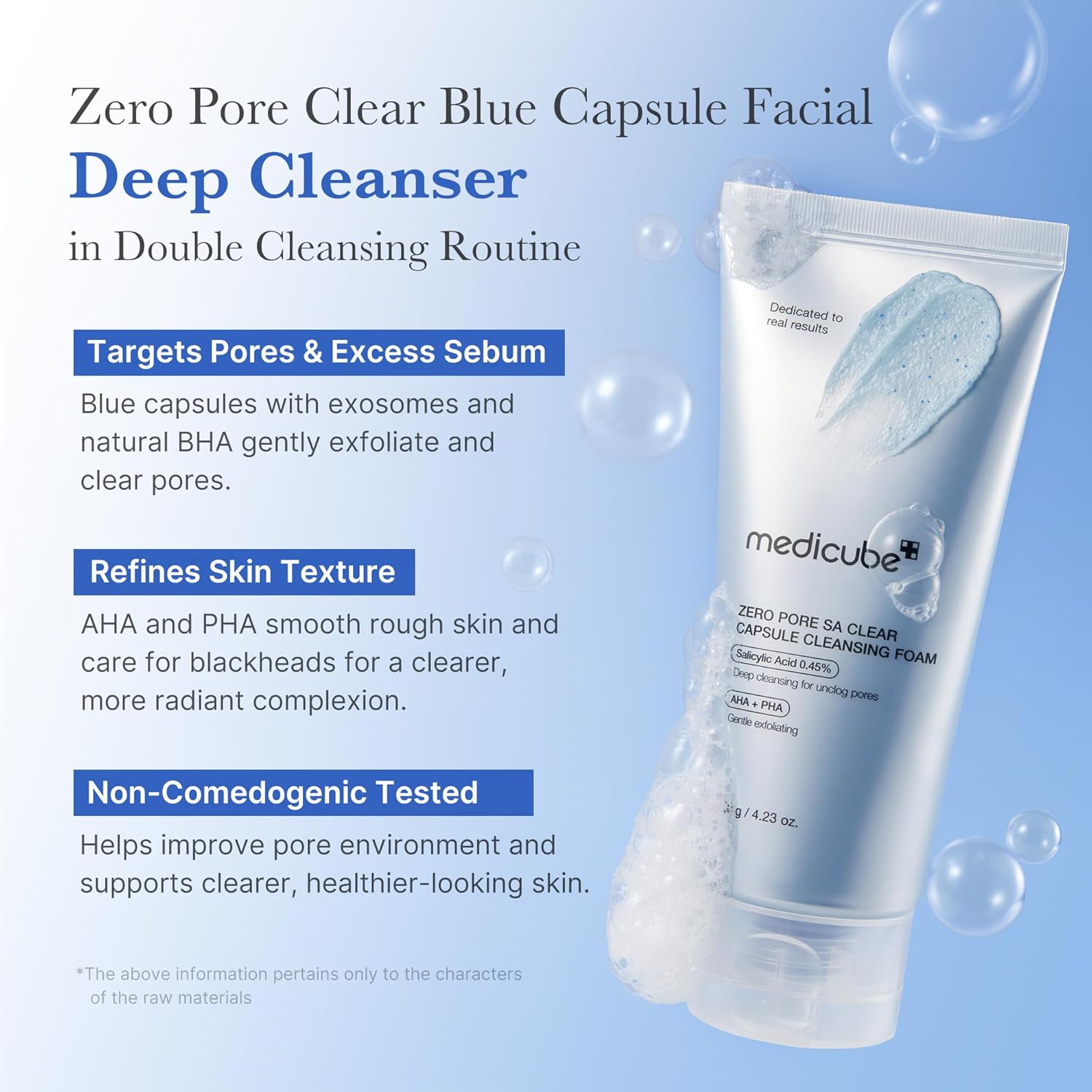 medicube Facial Cleanser Zero Pore Capsule Cleansing Foam | Daily Gentle Cleanser for Skin Texture, Blackhead & Pore Care | AHA, BHA & PHA for Deep... - Image 4